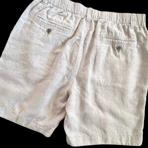 Caribbean Linen Shorts Men 36 Beige Beachy Casual Drawstring Dadcore Relaxed Fit